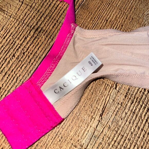 Cacique Embroidered Unlined Balconette Bra 42D - Picture 6 of 11